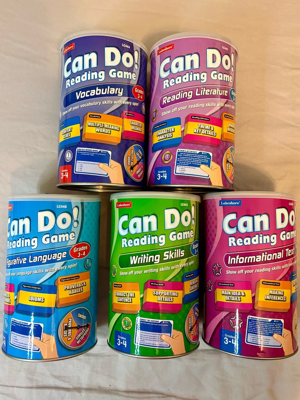 Lakeshore Can Do Reading Games Set of 5 Grades 3-4 Complete